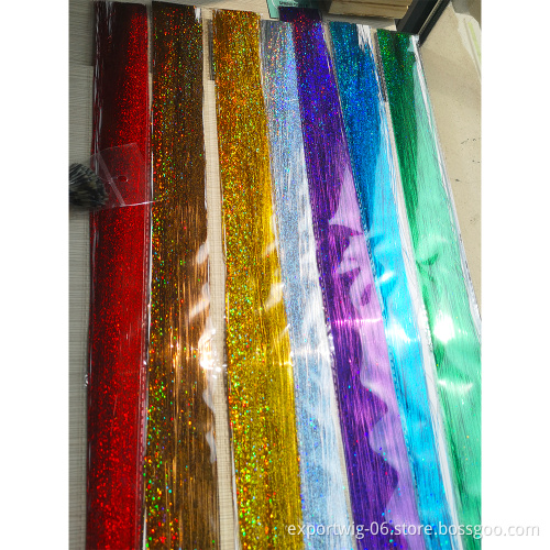 Sparkle Hair Tinsel glitter Bling jumbo Secoration For Synthetic Hair Extension Glitter Rainbow Hair Accessories